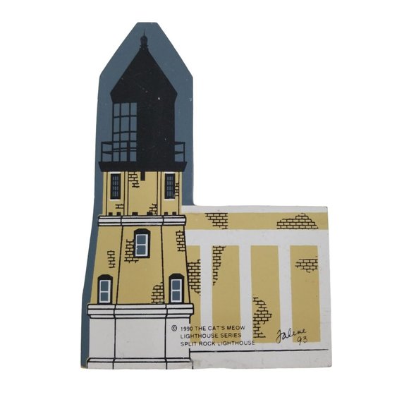 Cat's Meow Village Lighthouse Series Split Rock Signed Faline 1993 - Picture 2 of 8